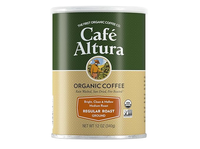 Café Altura, Regular Roast, Medium Roast, Organic, Ground Coffee, 12 oz. Can