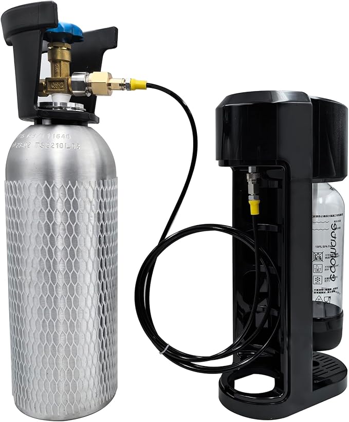 Soda Water Maker Machine Carbon Dioxide Fill Station Adapter TR21-4 for External CO2 Tank with 98 Inches Hose Kit and 8mm Male Quick Disconnect Connector