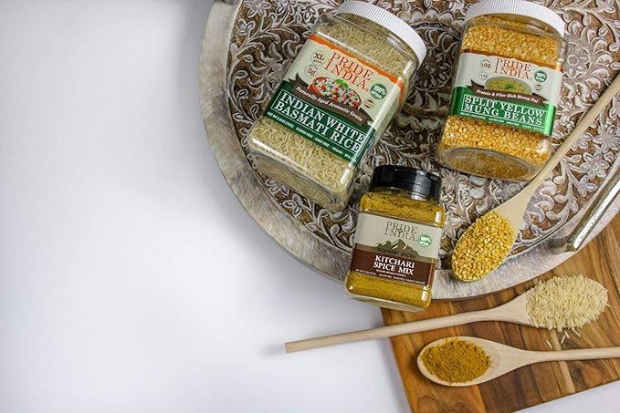 Pride Of India - PACK of 6 - Kitchari Spice Seasoning – Made with Authentic Indian Spices – Good for Health Cleanse & Diet – Easy to Use – 7 oz. Medium Dual Sifter Jar