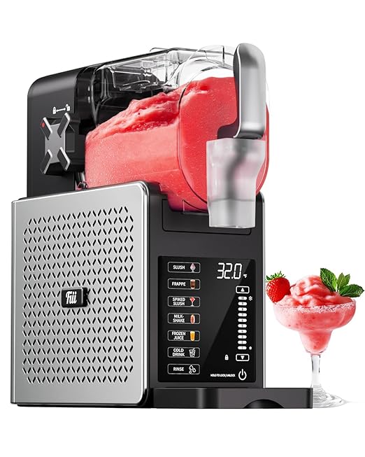 Fiii Slushie Machine with QuickChill Technology, Slushy Machine for Home, 6 Preset Programs, No Ice Needed Slushy Machine 92oz Frozen Drink Machine for Frozen Margaritas,Frappéss, and More
