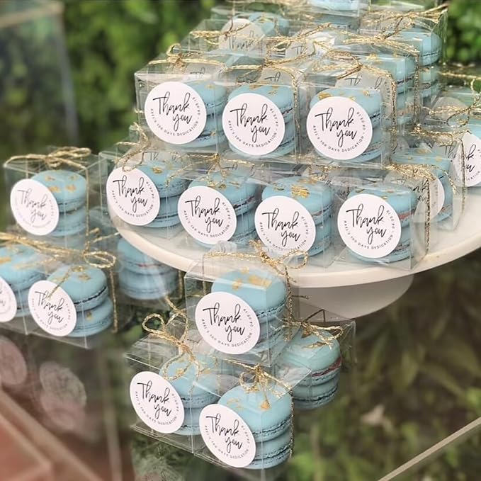 100Pack 2" x 2" x 2" Clear Macaron Boxes Chocolate Truffle Boxes Strawberries Boxes Small Gift Boxes for Christmas Valentine's Mother's Day