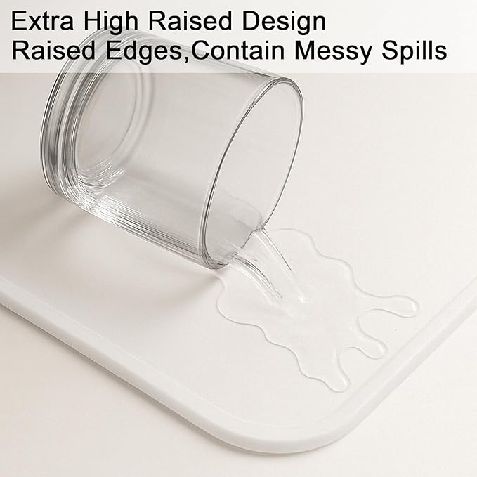 Silicone Baking Mat 35.4"x23.6" Food Grade Silicone Mats for Kitchen Counter Large Countertop Protector Mat with Edge Heightening Non-Slip Heat Resistant Mats for Countertop Easy Clean Transparent