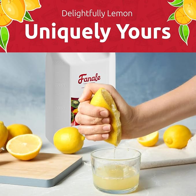 Fanale Premium Flavoring Concentrated Syrup for Bubble Tea 11 lb | Lemon Flavor Syrup | for Boba Tea, Smoothies, Slushes, Desserts | 11lb | SRP120