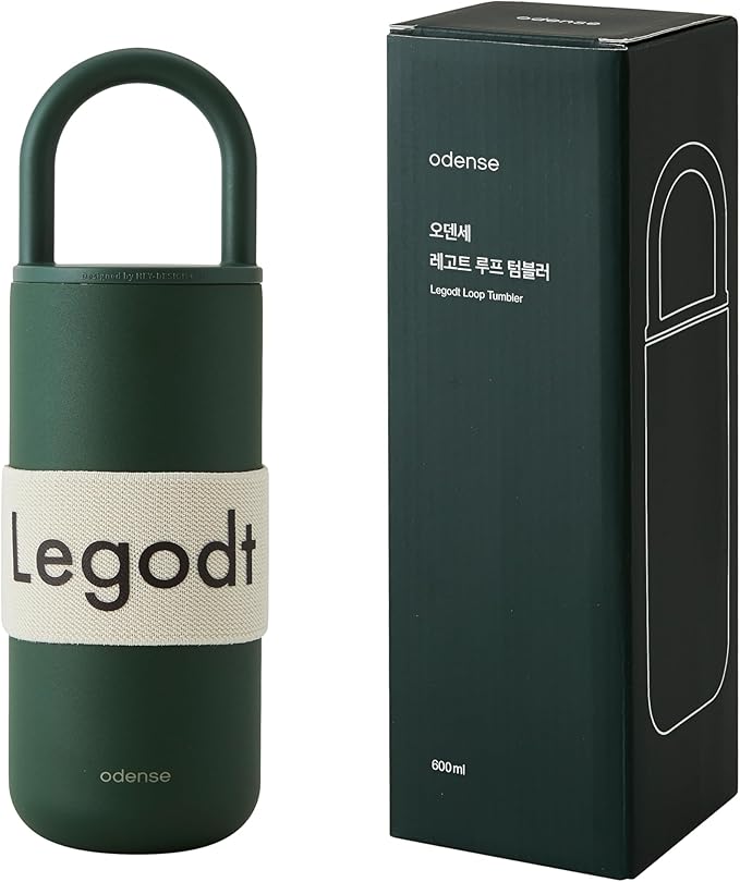 Odense Legodt Loop Tumbler 20oz with Lid and Handle - Insulated Tumbler with Leak-Resistant Lid - Double Stainless Steel Travel Coffee Mug, Water Bottle, Keeps Drinks Hot or Cold(Vanilla Cream)
