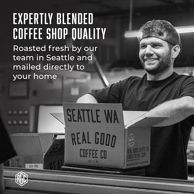 Real Good Coffee Company Medium Roast Ground Coffee - Ground Donut Coffee Flavor - Espresso & French Press Friendly - Crafted from 100% Arabica Beans - 32 Oz - Pack of 1