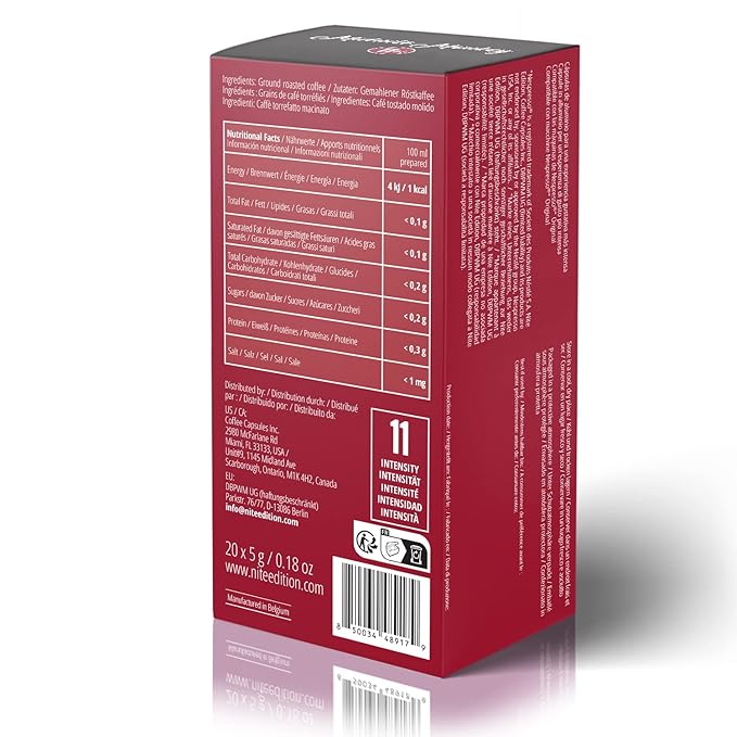 Midnite Monkey 20ct Intense Espresso I Compatible With Nespresso Original Machines I Dark Roast I Coffee Pods I High Intensity 11 I 100% Arabica