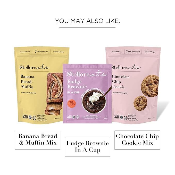 Stellar Eats Grain‑Free Fudge Brownie Baking Mix | Gluten‑Free, Dairy‑Free, Plant‑Based, Paleo‑Friendly, Naturally Sweetened with Coconut Sugar | Almond Flour-Based | 10.4 oz | 1 Pack