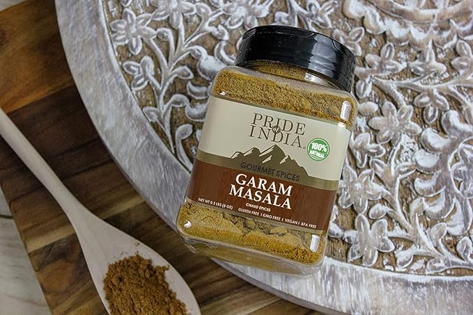 Pride of India | Garam Masala Ground 6 oz (170.097 gm) Medium Dual Sifter Bottle | Warming Spice Blend for Variety of Dishes | Flavorful Mix for Curries and Pilafs | Easy to Use | Ideal for Non-Veg & Veg Dishes