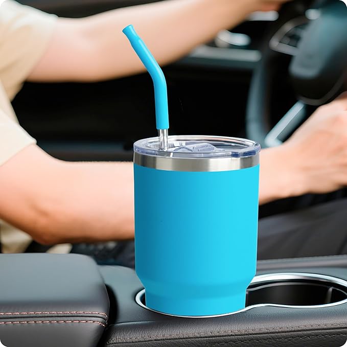 Stainless Steel Straws for 42 oz YETI Tumbler, 4 Pcs Metal Straws Reusable with Silicone Tip for 42 oz YETI, 30oz Stanley Cup(Color 1)
