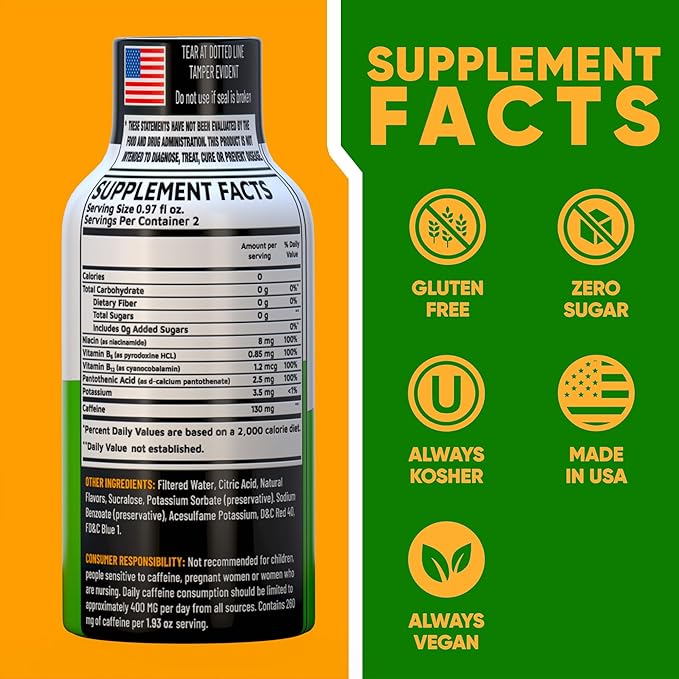 B12 Mixed Berry Extra Strength Energy Shot 12 pk – 260mg Natural Caffeine B12 B6 – Energy & Vitality Support – 2 Servings Sugar Free Zero Calorie Green Tea B-Vitamins Electrolytes Vegan – 1.93 fl oz