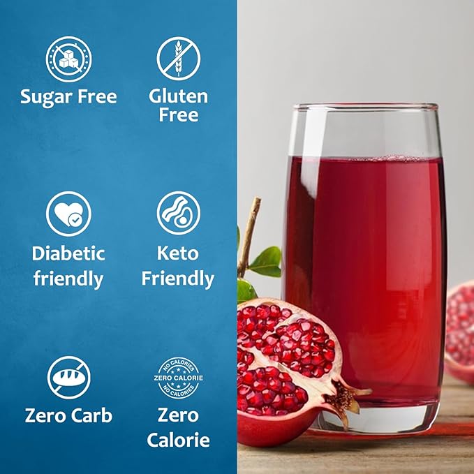 Syruvia Sugar-Free Pomegranate Syrup, Flavored Syrup for Drinks, Cocktails, Lemonades, Iced Teas, and Desserts – 25.4 fl oz, With Pump