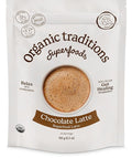 Organic Traditions Superfood Chocolate Latte – Creamy Coconut Milk Base - Dual Extract Ashwagandha – Easy to Mix - Sweetened with Coconut Palm Sugar – 1 Billion Probiotics per Serving - 150g/ 5.3oz Bag