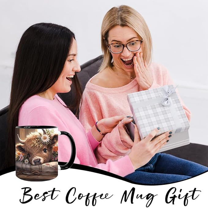 Highland Cow Gifts for Woman, Highland Cow Coffee Mug, Cow Iced Coffee Cup, Western Cow Gifts, Cow Gifts Set for Women Cow Lovers, Cow Drinking cup,11oz Mug