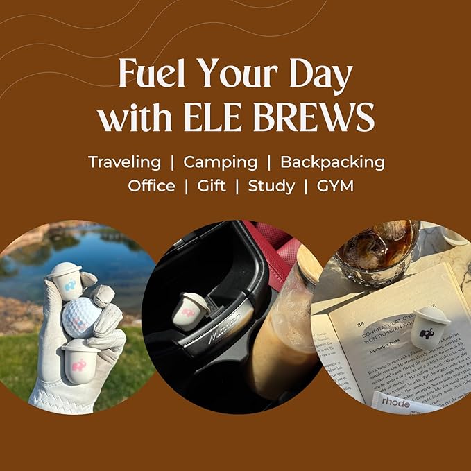ELE BREWS Instant Cold Brew Coffee, 24 Servings Freeze-Dried Coffee Pods, 100% Arabica, Light, Medium & Dark Roast, Bold Smooth Flavor, Easy to Brew Hot or Iced, Travel Friendly (MIX)