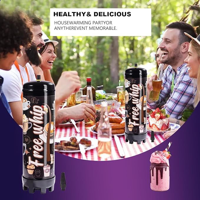 1364g Whipped Cream Charger 2.2L Whip Cream Charger Cartridges Whip Cream Charger Cylinder Food Grade Original Flavor (99.99% purity gas) 4-Pack