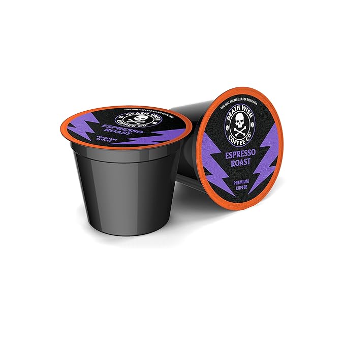 Death Wish Coffee, Espresso Roast Single Serve Coffee Pods - Fair Trade and Organic (10 Count)