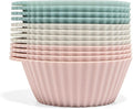 The Silicone Kitchen Reusable Silicone Baking Cups Silicone Muffin Liners for Cupcakes, BPA Free, 12 Pack, Regular, Pink Gray Blue