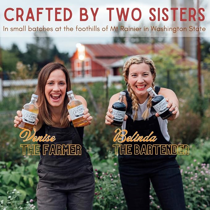 Simple Goodness Sisters Old Fashioned Simple Syrup, Real Vanilla Beans & Organic Cane Sugar, Syrup for Cocktails, Lemonades & More (20 servings)