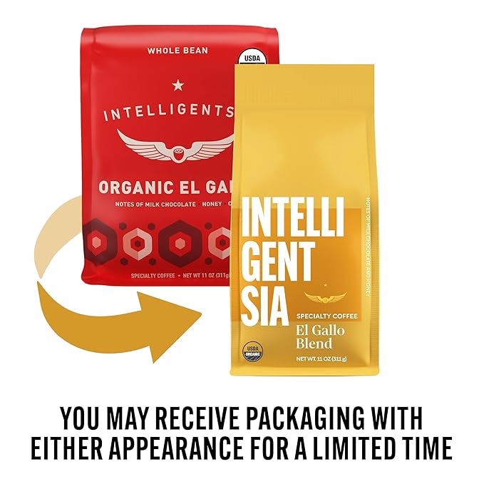 Intelligentsia Coffee, USDA Organic Light Roast Whole Bean Coffee - El Gallo Blend 11 Ounce Bag