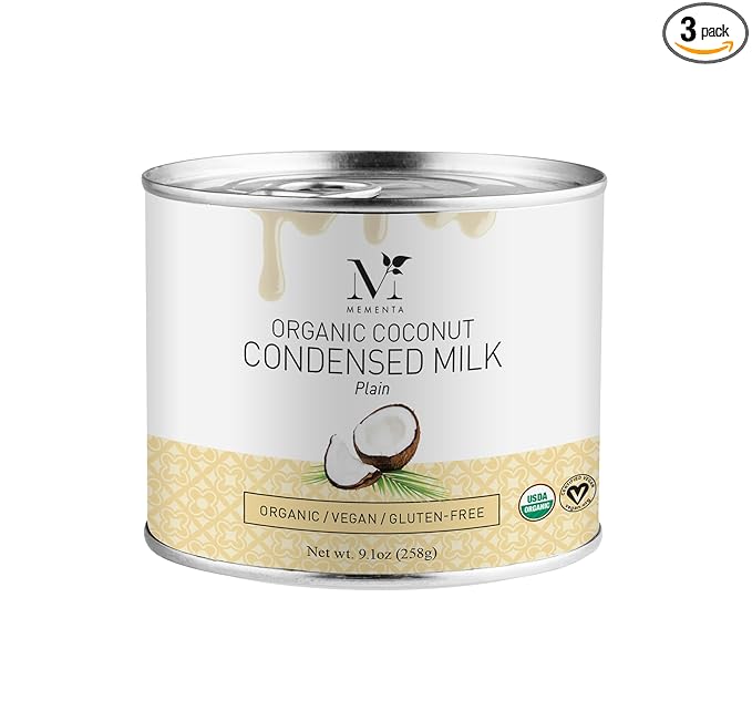 Mementa Inc Organic Coconut Milk Canned, Vegan Condensed Milk Canned, Dairy-Free, Lactose Free, Plant-Based, Whole Milk Organic Alternative, 9.1 Ounce, Pack of 3