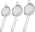 3 Pack Fine Mesh Strainer, Small Stainless Steel Sieves with Handles, for Steeping Loose Leaf Tea, Straining Cocktail, Juice and Sifting Flour, Powdered Sugar