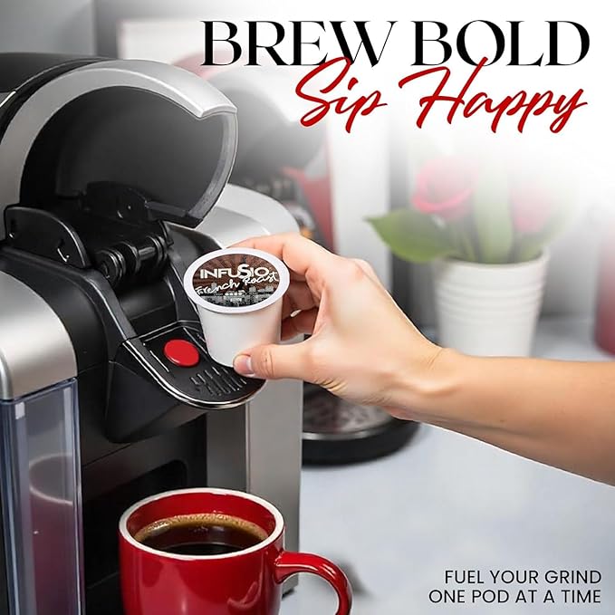 InfuSio Coffee Pods Variety Pack – 48 Count, 12 Sophisticated Medium & Dark Roast Blends, Crafted Blends Collection – Premium Single-Serve Coffee, Compatible with Keurig K-Cup 2.0