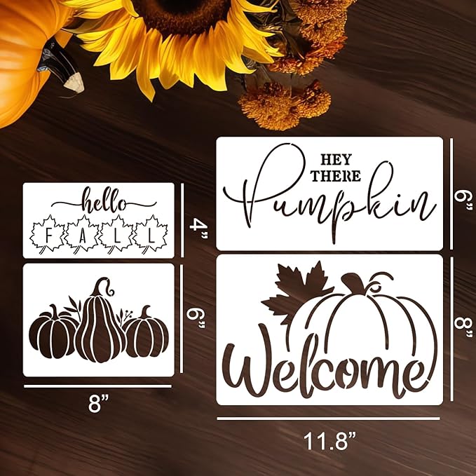 Fall Stencils Pumpkin Stencil Thanksgiving Stencils for Painting on Wood Fabrics Porch Hanger Fabrics Decor