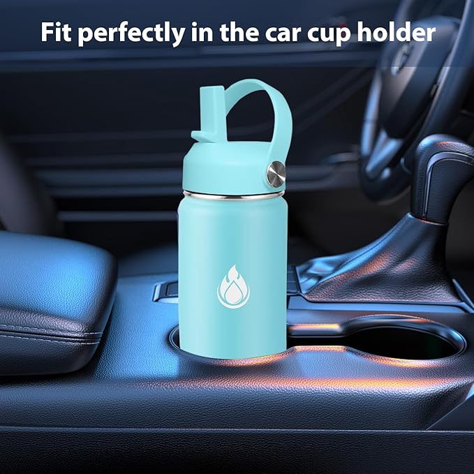 SENDESTAR Stainless Steel Water Bottle, Wide Mouth 32 oz Water Bottle with Straw Lid, Spout Lid, Double Wall Vacuum Insulated Leak Proof, Keeps Liquids Hot or Cold (Sky Blue)