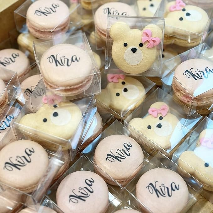 50 Pack Small Clear Boxes Single Chocolate Covered Ore Boxes Macaron Boxes Party Favor Box for Candy Christmas Birthday Wedding (2.17"×2.17"×1.39")