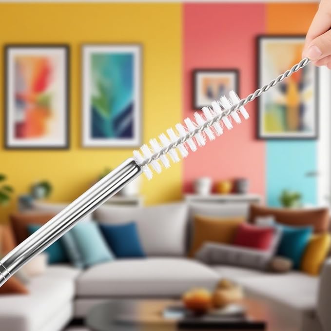 Lazycorner 16 Pcs Metal Straw Reusable 8.5" 10.5" 6mm Stainless Steel Straws for Kids,20oz-32oz, Silver Drinking Straws with Silicone Tips, 4 Straw Cleaner Brush, 1 Travel Case