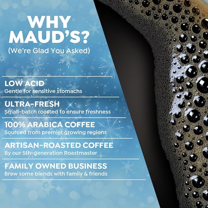 Maud's Holiday Blend Coffee Pods Variety Pack, 42 ct, 6 Assorted Flavors, Medium Roast Coffee in Recyclable Single Serve Pods – 100% Arabica Coffee, Compatible with Keurig K Cups Maker