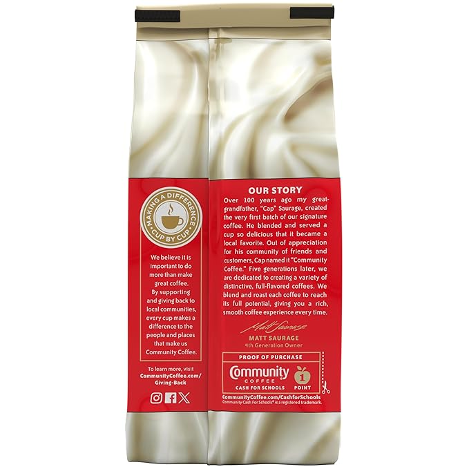 Community Coffee French Vanilla Flavored Ground Coffee, Medium Roast, 12 oz Bag (Pack of 1)