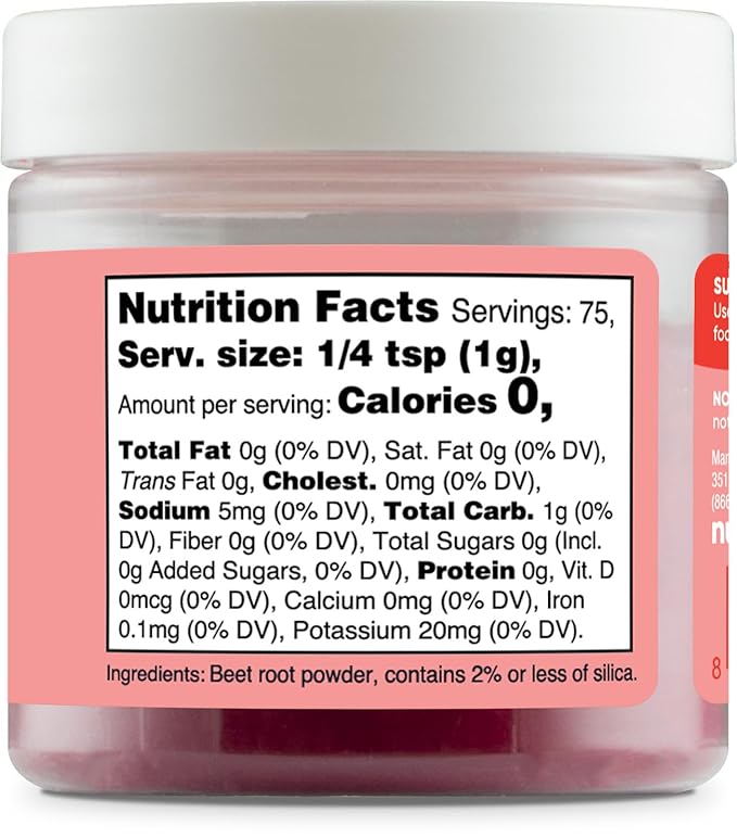 Nutricost Red Plant Based Food Coloring From Beet Root Powder (75 Servings) - Nutricolor Color Alternative For Food & Beverages
