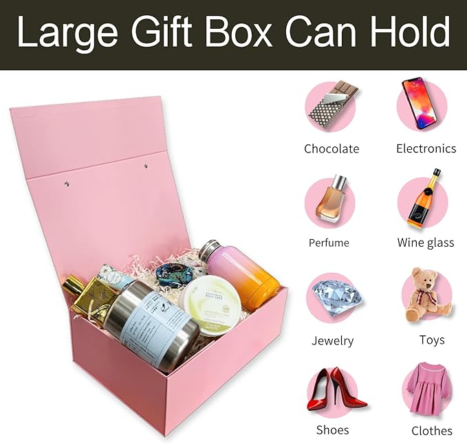 Joyscoop Large Gift Box 13 x 9 x 4.3 inch with Magnetic Lids, Luxury Gift Box for Mother's Day, Birthday, Weddings, Baby Showers, and More