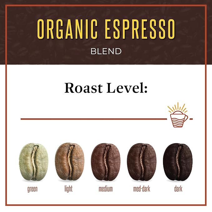 San Diego Coffee Organic Espresso, Dark Roast, Whole Bean Coffee, 16-Ounce Bag Café en grano tostado