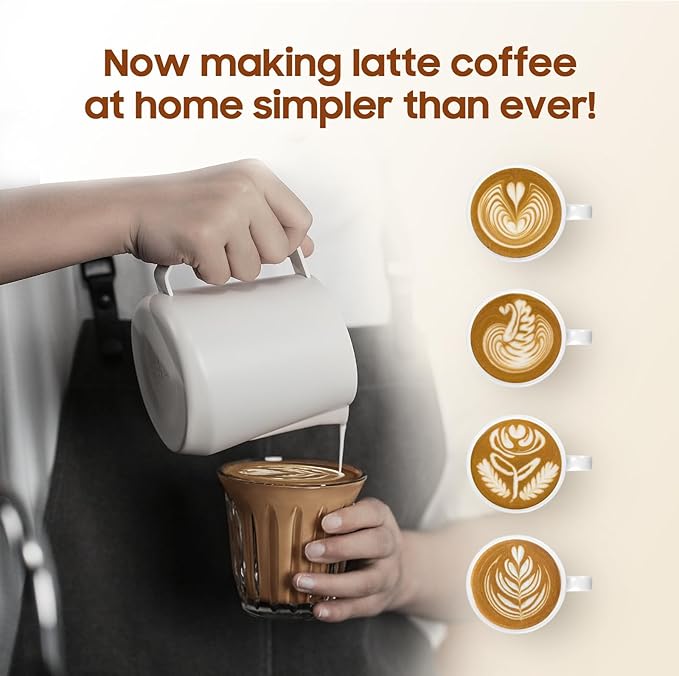 MHW-3BOMBER Milk Frothing Pitcher - 20oz/600ml Milk Frother Cup with U-Shaped Spout - SUS 304 Steaming Pitcher - Cappuccino Latte Art Cup for Barista - Quadrilateral Body - P5183-OS