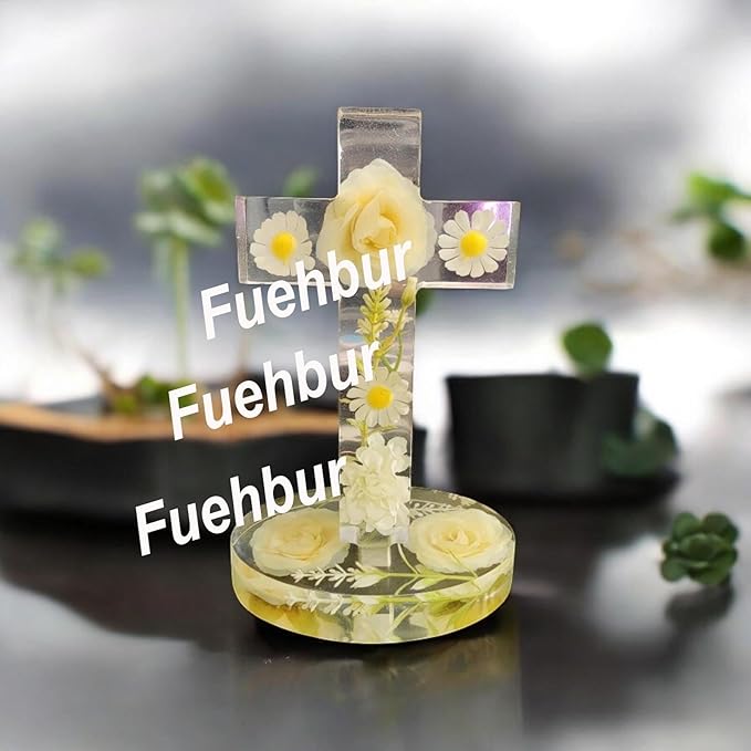 【300+ Design Optional】 Fuehbur Cross with Base Resin Silicone Large Freshie Mold for Aroma Beads DIY Hanging Candles Decoration Crafting Blessed Cross Gift【Mold Depth: 0.89 in】