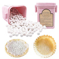 PLANTIONAL Ceramic Pie Weights, 1.32Lb Reusable 10mm Baking Beads with Wheat Straw Container, Natural Ceramic Stoneware Baking Beans for Pie Crust Pastry (Pink)