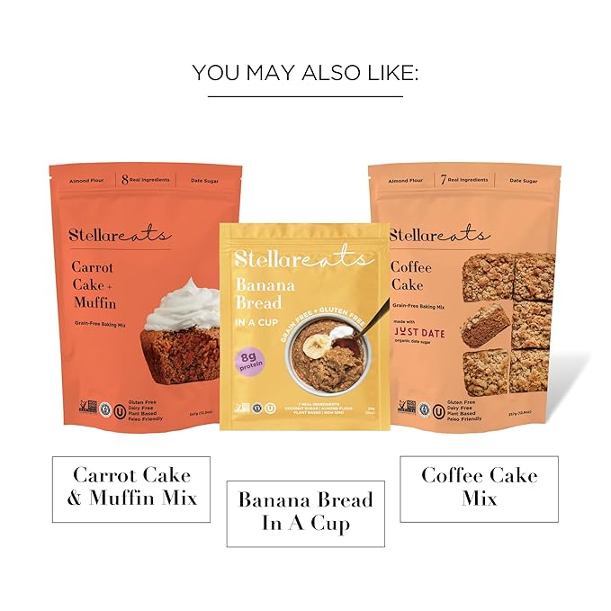 Stellar Eats Grain-Free Banana Bread & Muffin Baking Mix | Gluten-Free, Dairy-Free, Plant-Based, Paleo-Friendly, Naturally Sweet with Coconut Sugar | Almond Flour-Based | Makes 1 Loaf or 12 Muffins