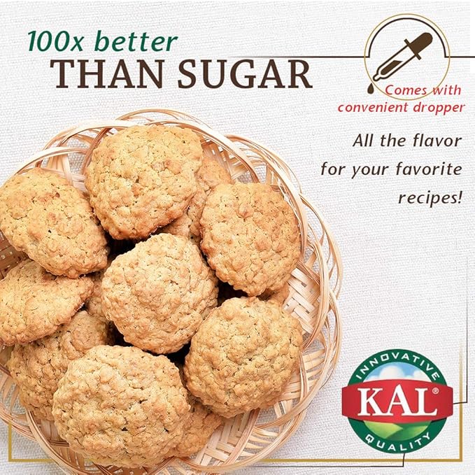 KAL Sure Stevia Extract Zero Calorie Sweetener, Low Carb, Plant Based Liquid Stevia Drops, Great Taste, Zero Sugar, Low Glycemic & Perfect for a Keto Diet, 60-Day Guarantee, Approx. 775 Servings, 4oz