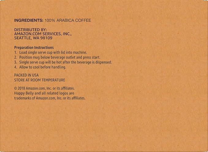 Amazon Brand - Happy Belly Medium Roast Coffee Pods, Kona Blend, Compatible with Keurig 2.0 K-Cup Brewers, 100 Count