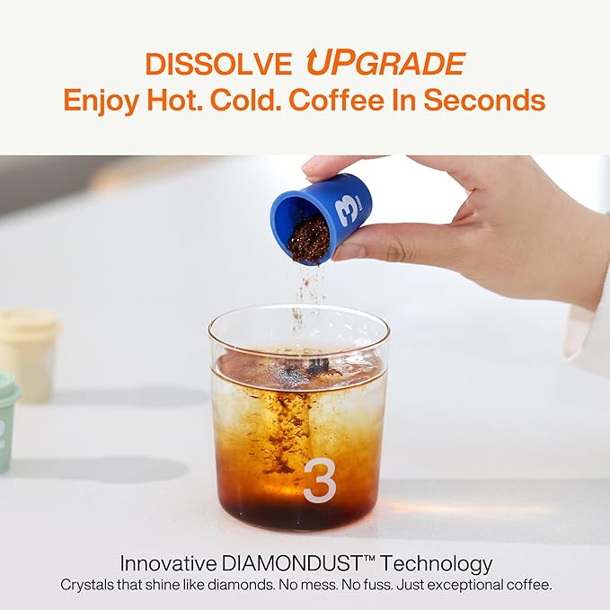 SATURNBIRD Coffee Instant Cold Brew, French Roast, Bold & Intense Blend of 100% Specialty Arabica, Enjoy Hot or Cold, Freeze Dried Iced Coffee, 24 Single Servings for Home, Travel, Office (NO.6)