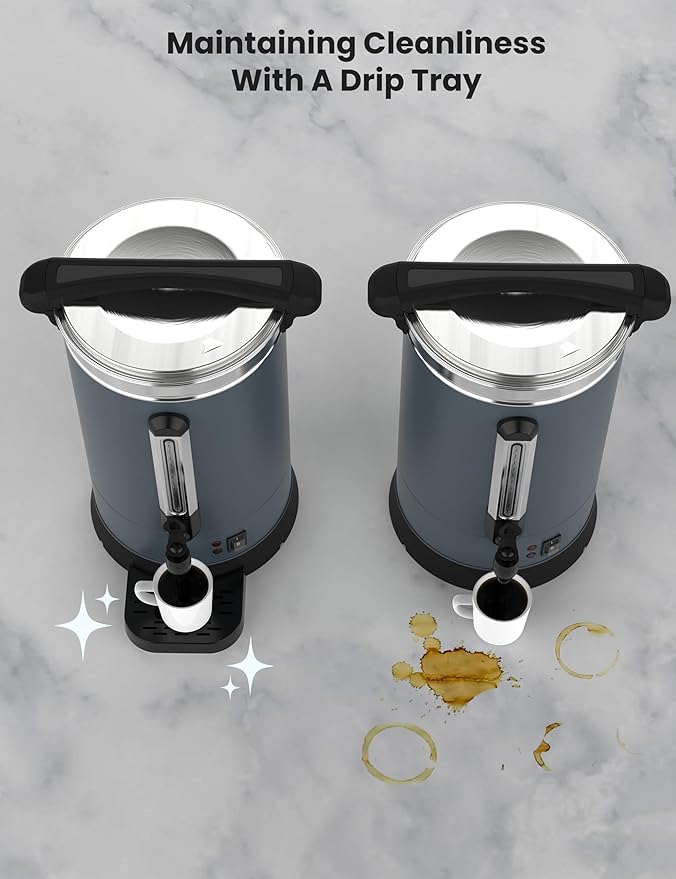 120 Cups Coffee Urn,18L Double Wall Commerical Coffee Maker for Buffet Catering Wedding Gathering,Large Capacity Hot Coffee Dispenser, Stainless Steel Hot Water Urn