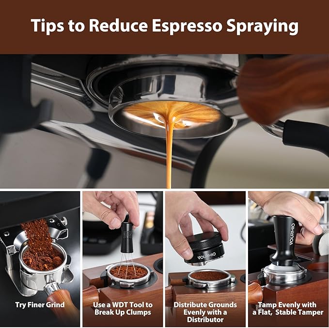 54mm Bottomless Portafilter - Breville Compatible Naked Portafilter, Rosewood Handle & 18-20g Filter Basket & Puck Screen Included, Fits Barista Express, Pro, Touch, Bambino Plus, Infuser