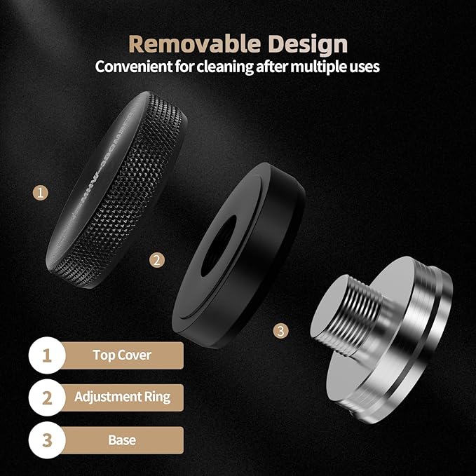 MHW-3BOMBER Coffee Distributor 54mm, 53.35mm Espresso Distribution Tool fit for 53mm/54mm Breville Portafilter, Height Adjustable Espresso Distributor, Detachable CD Espresso Leveler,T6093L4-OS