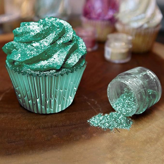 BAKELL Emerald Green Edible Glitter, 50 Grams | TINKER DUST Edible Glitter | KOSHER Certified | 100% Edible Glitter | Cakes, Cupcakes, Cake Pops, Drinks, Dessert Vegan Glitter & Dusts (50g, Emerald Green)