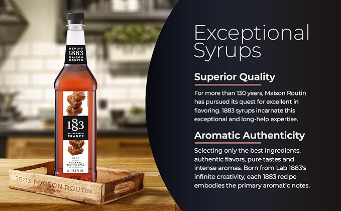 1883 Maison Routin France Salted Caramel Syrup, 33.8 Fl Oz