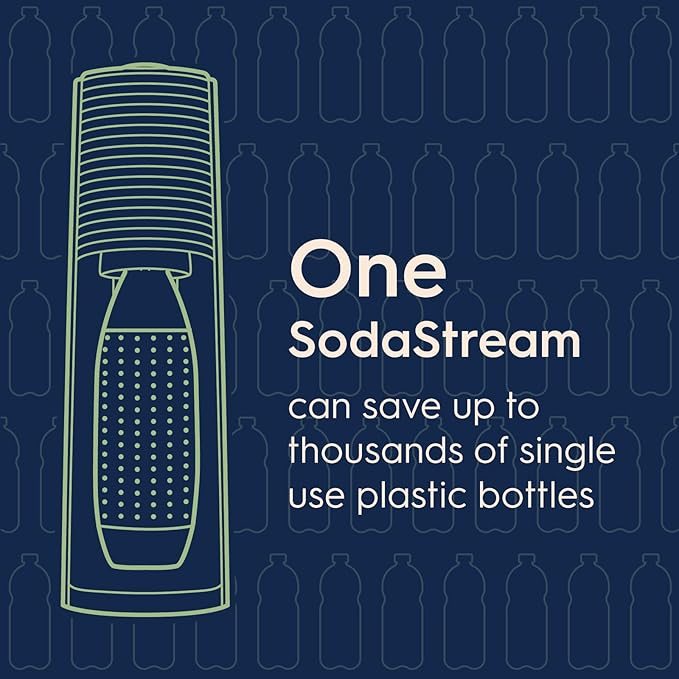 SodaStream Terra Sparkling Water Maker (Misty Blue) with CO2 and Dishwasher Safe Bottle