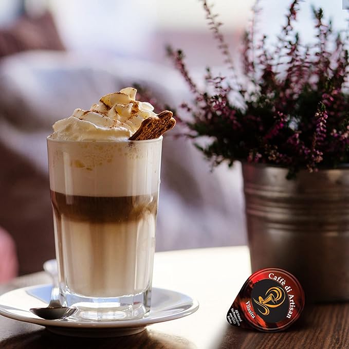 Caffè di Artisan Liquid Coffee Pods – Premium Single-Serve Coffee for Cold Brew concentrate, Iced Coffee & Hot Coffees – Machine-Free, Eco-Friendly, Ready in Seconds. Rich; Asmara with Frother; Arabica; Medium Roast – 24 Count
