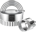 iNeibo Fluted Edge Biscuit Cutter Set - Round Circle Scone, Pastry, and Dough Cutters for Baking, Dumpling Skin, and Fondant